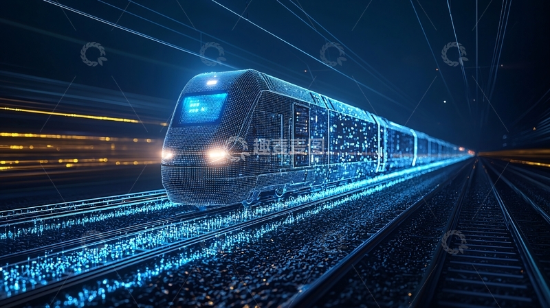 高清大图下载【趣麦麦图】未来科技高铁