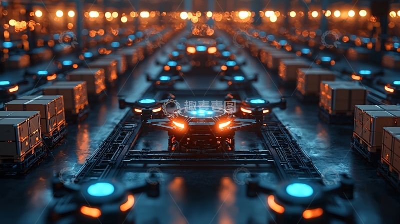 高清大图下载【趣麦麦图】无人机物流