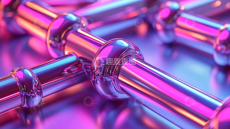 高清大图下载【趣麦麦图】炫彩金属管道连接