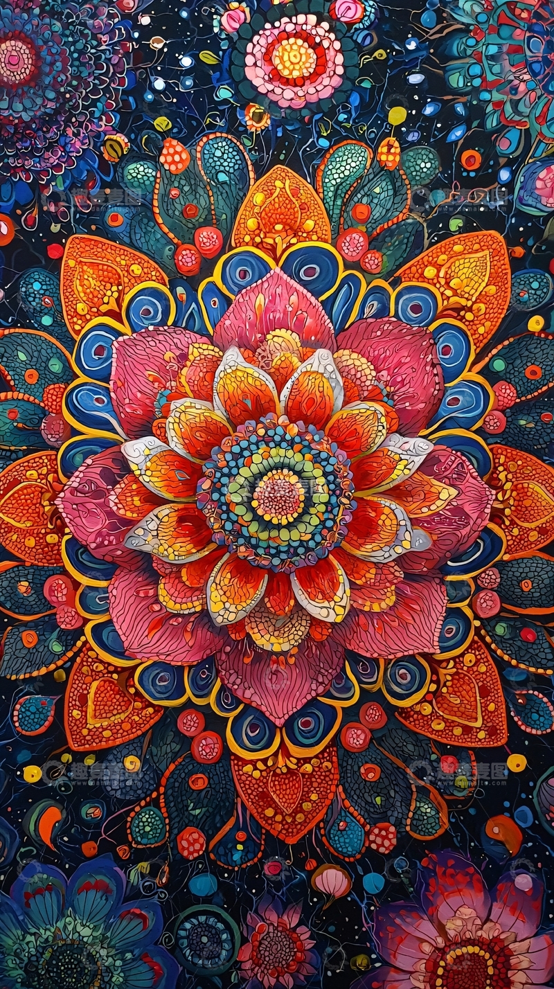 高清大图下载【趣麦麦图】绚丽多彩的曼陀罗花