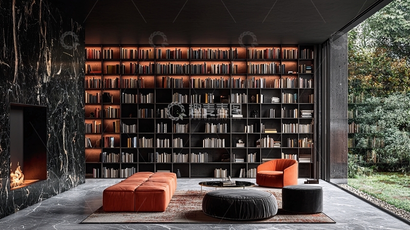 高清大图下载【趣麦麦图】极简现代书房设计