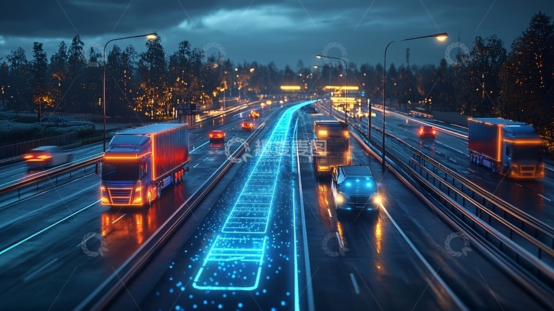 高清大图下载【趣麦麦图】夜晚高速公路