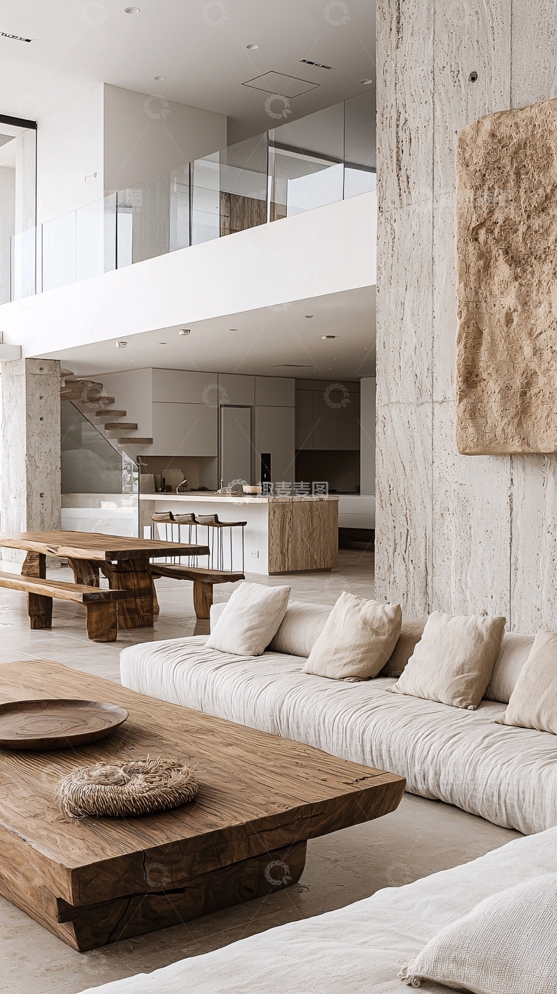 高清大图下载【趣麦麦图】极简风开放式客厅