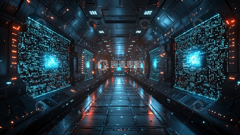 高清大图下载【趣麦麦图】科幻飞船走廊