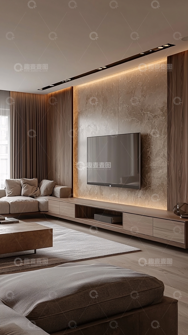 高清大图下载【趣麦麦图】现代简约客厅电视背景墙