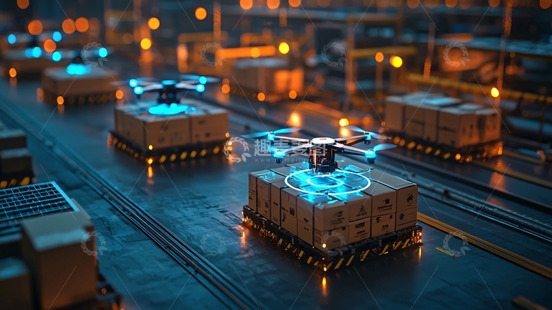 高清大图下载【趣麦麦图】无人机快递物流