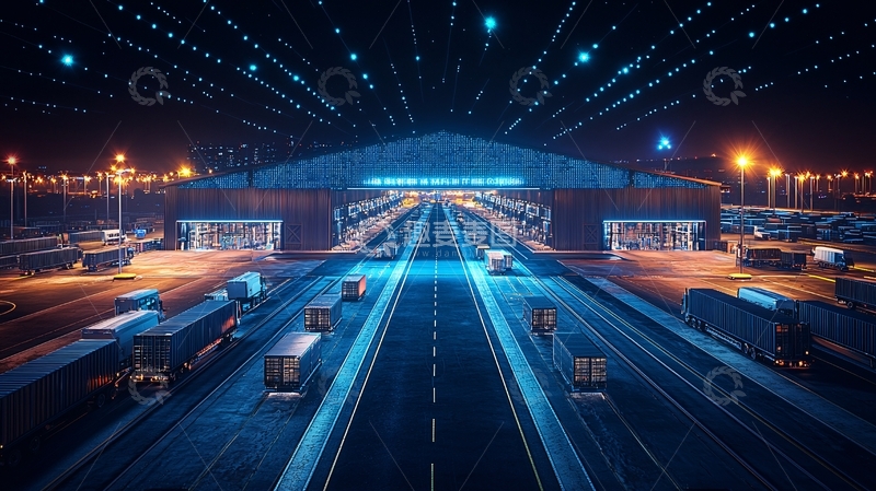 高清大图下载【趣麦麦图】夜晚港口夜景