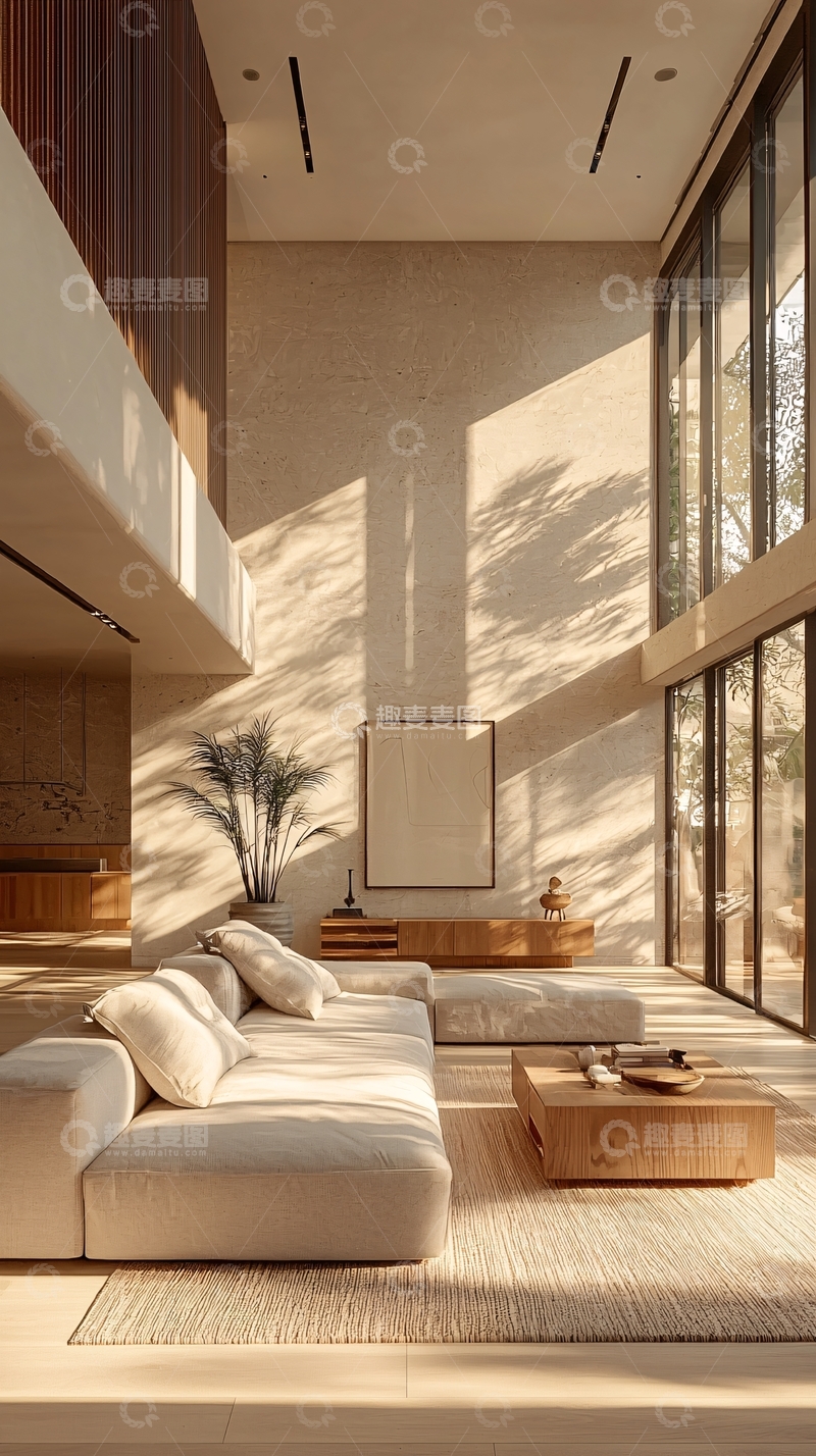 高清大图下载【趣麦麦图】极简风日式现代客厅