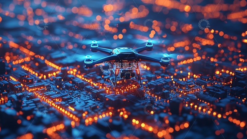 高清大图下载【趣麦麦图】未来科技感无人机