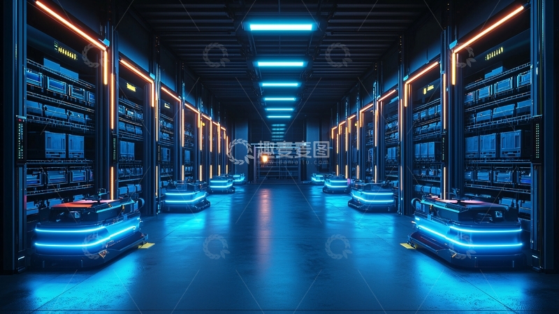 高清大图下载【趣麦麦图】未来科技感服务器机房