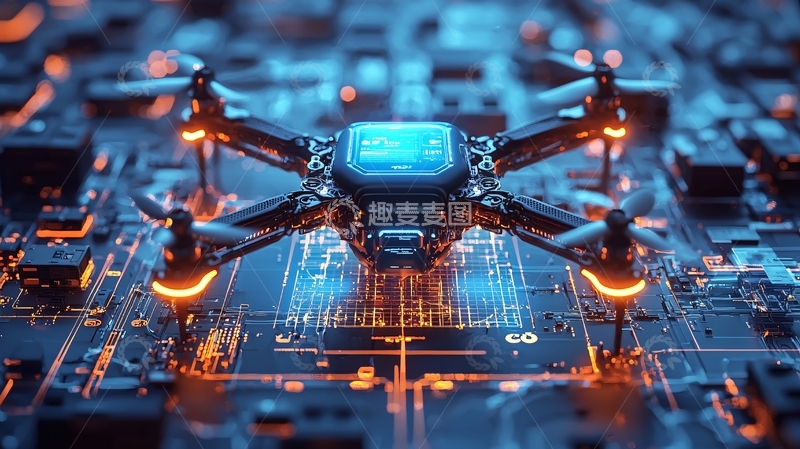 高清大图下载【趣麦麦图】高清科技感无人机