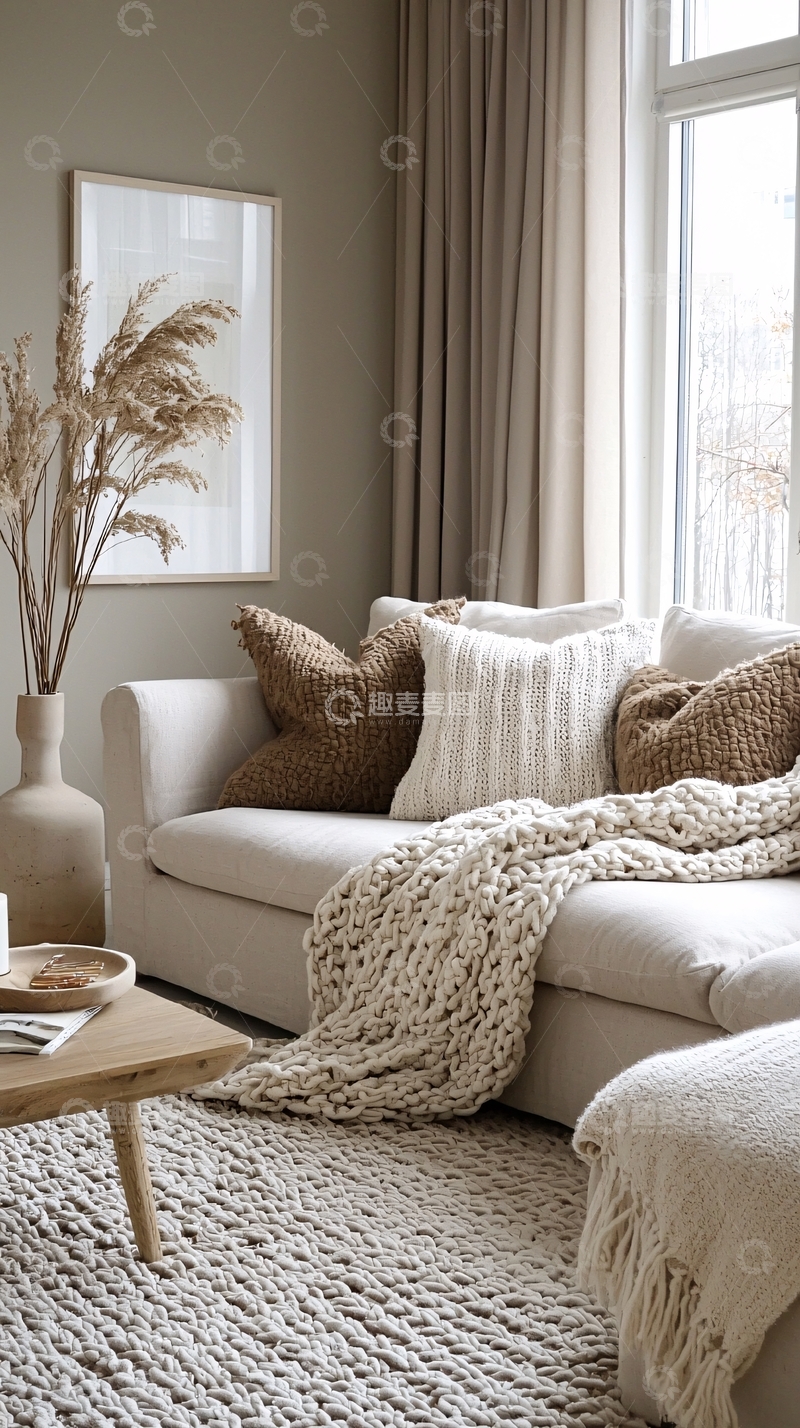 高清大图下载【趣麦麦图】极简风客厅沙发装饰