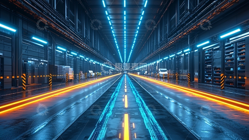 高清大图下载【趣麦麦图】科幻未来感蓝色橙色通道