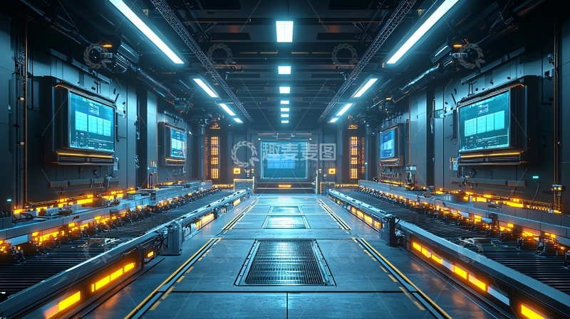 高清大图下载【趣麦麦图】科幻飞船内部走廊