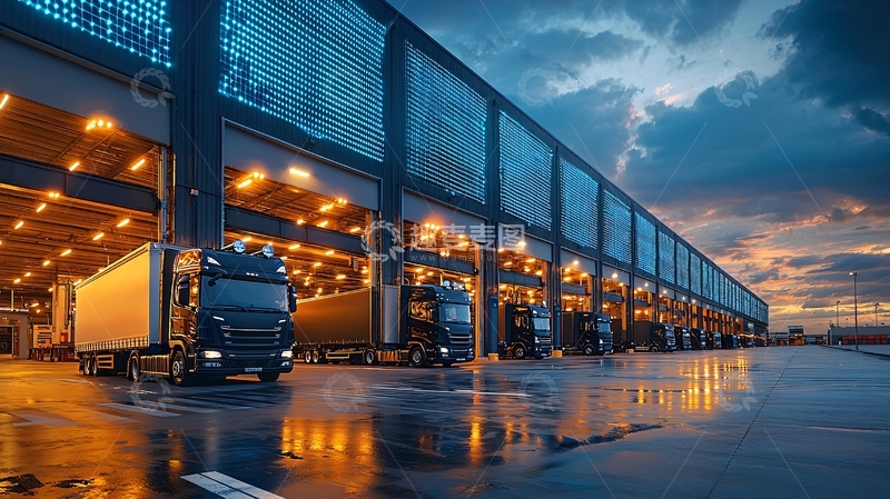高清大图下载【趣麦麦图】夜晚货运仓库