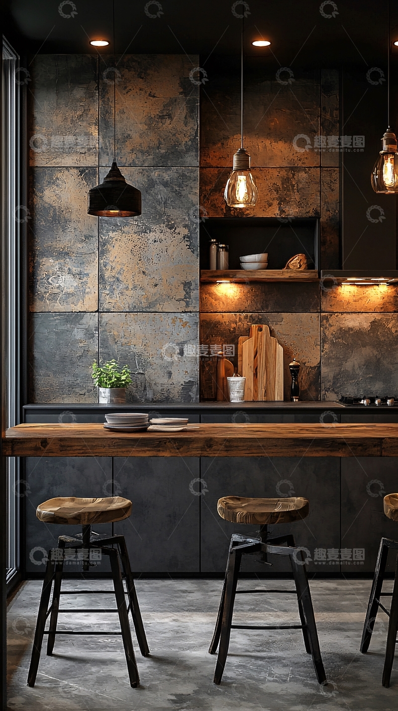 高清大图下载【趣麦麦图】工业风厨房设计2