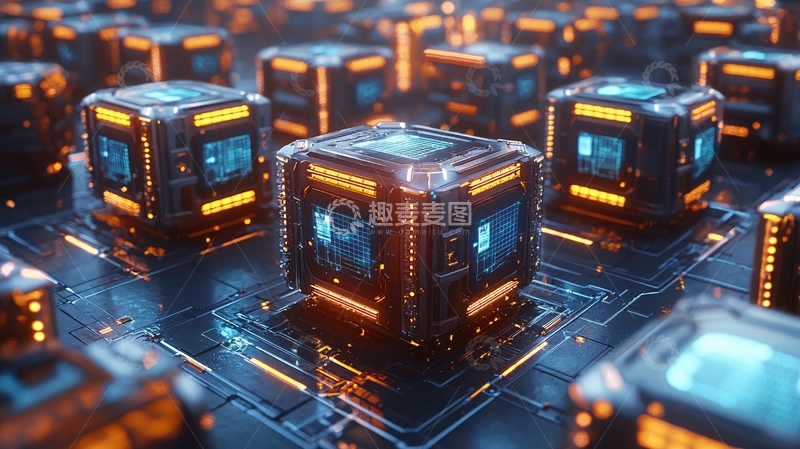 高清大图下载【趣麦麦图】未来科技感方块