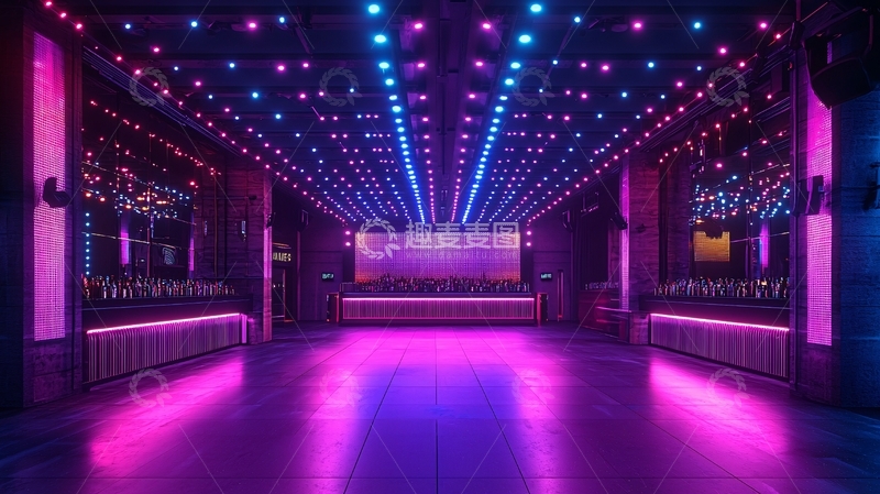 高清大图下载【趣麦麦图】炫彩灯光舞池夜店