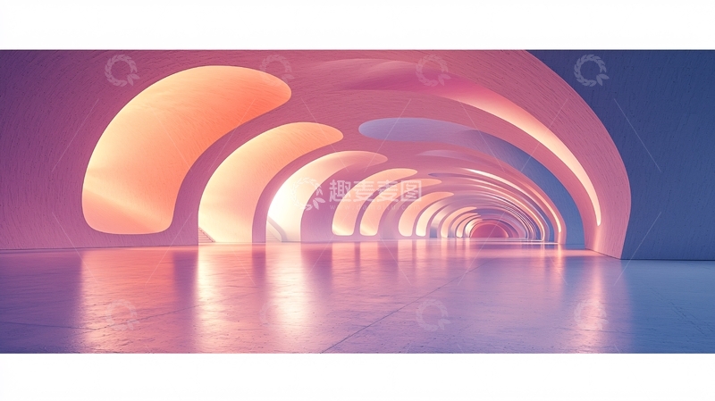 高清大图下载【趣麦麦图】粉色拱形通道