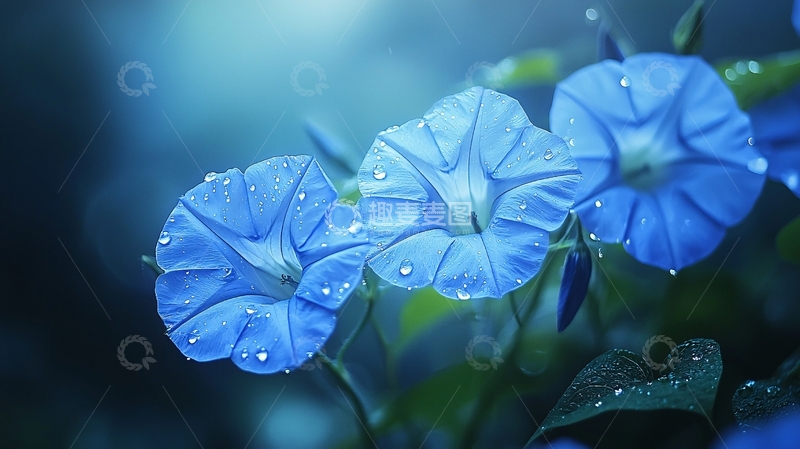 高清大图下载【趣麦麦图】蓝色牵牛花