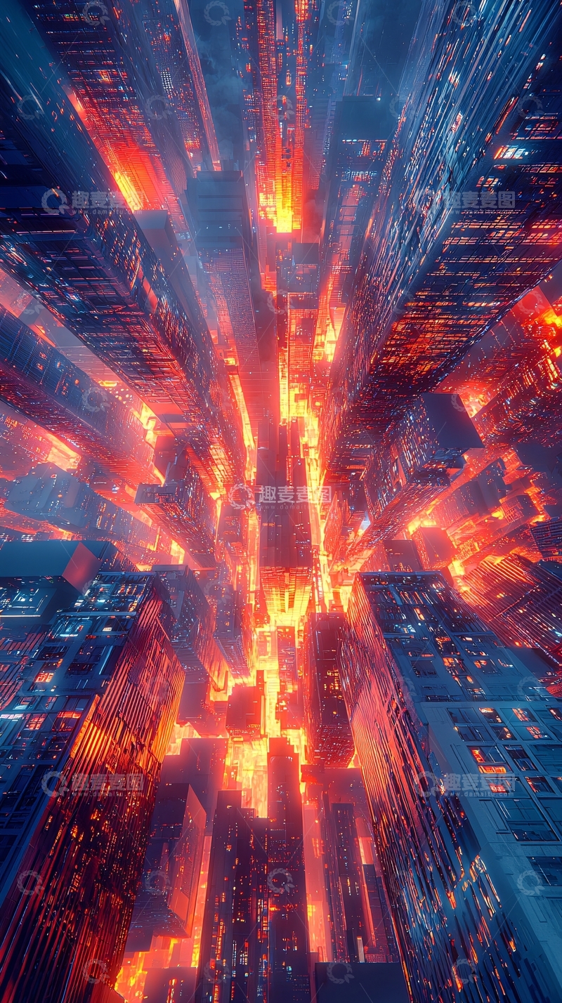 高清大图下载【趣麦麦图】俯瞰城市夜景