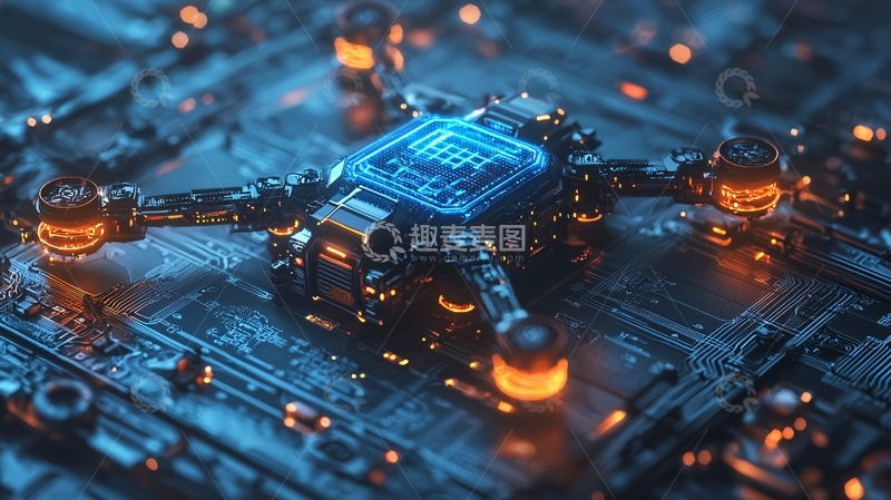 高清大图下载【趣麦麦图】科技感十足的微型无人机