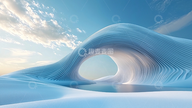 高清大图下载【趣麦麦图】冰雪景观抽象雕塑