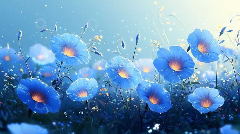 高清大图下载【趣麦麦图】蓝色花田