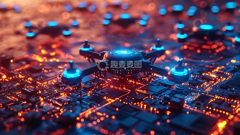 高清大图下载【趣麦麦图】无人机集群