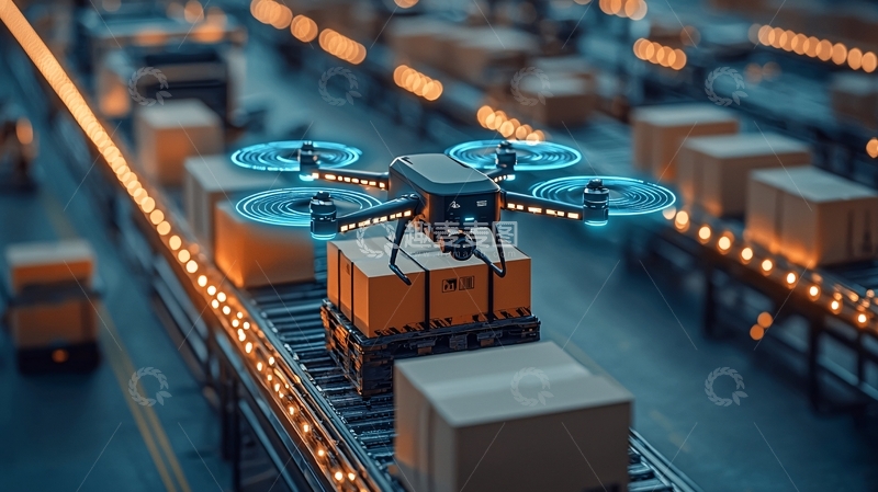 高清大图下载【趣麦麦图】无人机送货