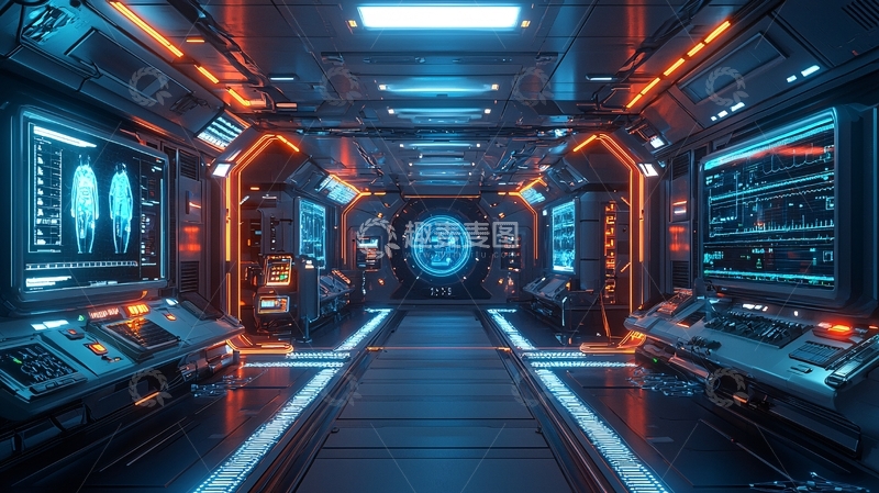 高清大图下载【趣麦麦图】未来科技飞船走廊