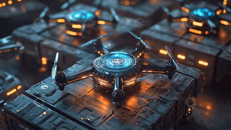 高清大图下载【趣麦麦图】未来科技感无人机