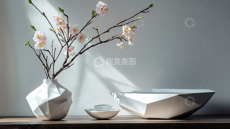 高清大图下载【趣麦麦图】极简风花瓶摆件
