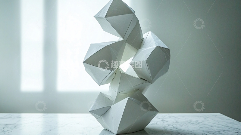 高清大图下载【趣麦麦图】抽象几何雕塑