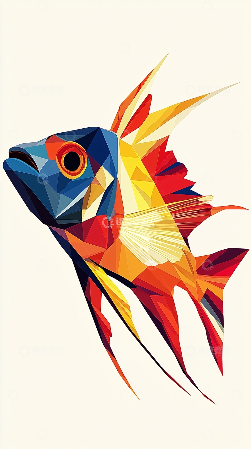 高清大图下载【趣麦麦图】几何鱼