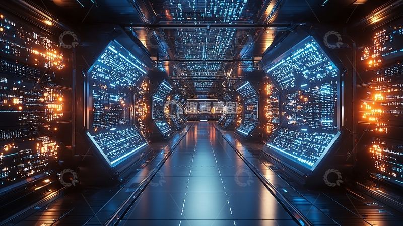 高清大图下载【趣麦麦图】未来科技走廊