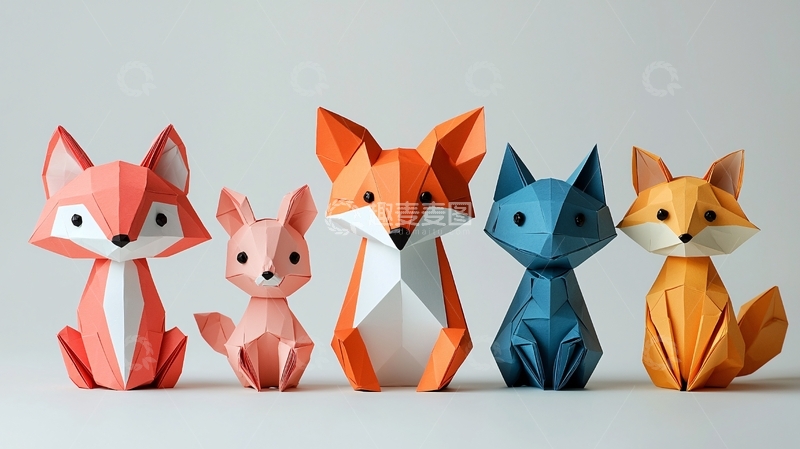 高清大图下载【趣麦麦图】几何狐狸