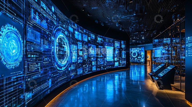 高清大图下载【趣麦麦图】科技感十足的蓝色数据中心