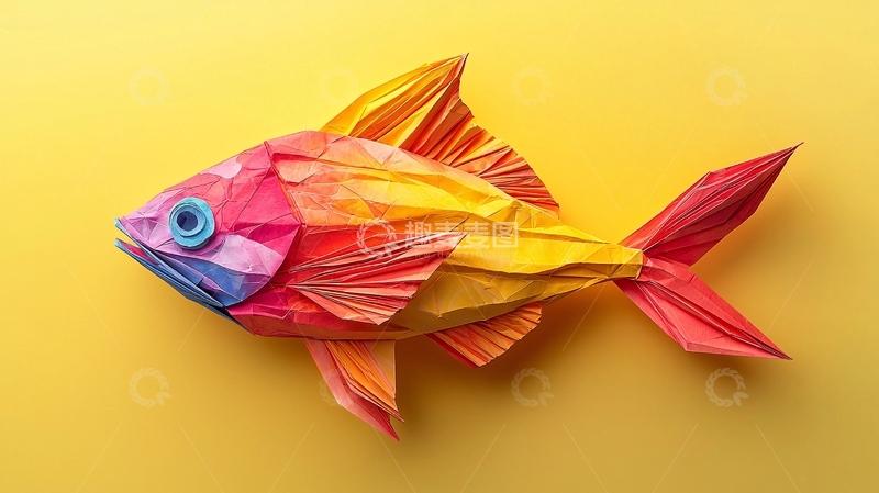 高清大图下载【趣麦麦图】彩色折纸鱼