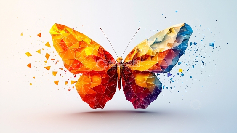 高清大图下载【趣麦麦图】抽象几何蝴蝶