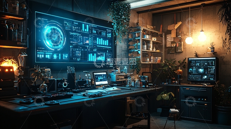高清大图下载【趣麦麦图】科技感地下实验室