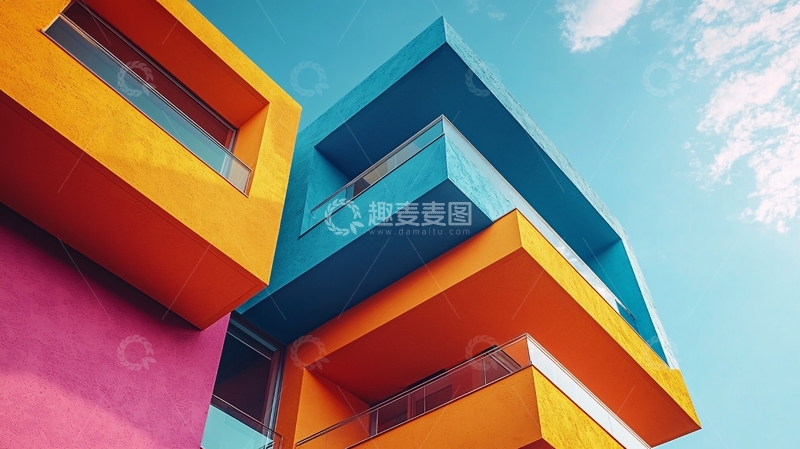 高清大图下载【趣麦麦图】彩色建筑