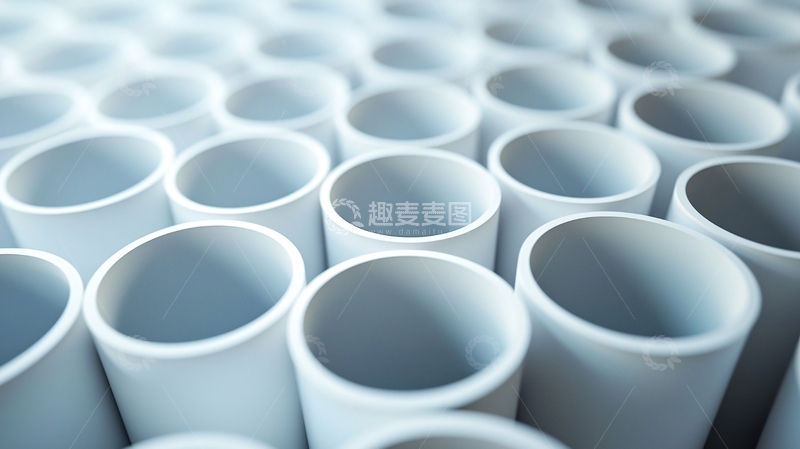 高清大图下载【趣麦麦图】整齐排列的白色圆形管道