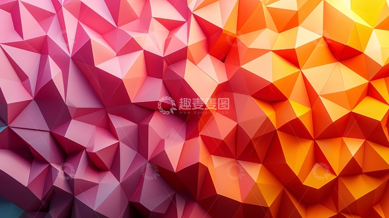 高清大图下载【趣麦麦图】抽象低多边形渐变色背景