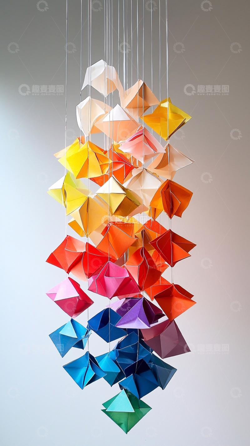 高清大图下载【趣麦麦图】彩色纸艺吊饰