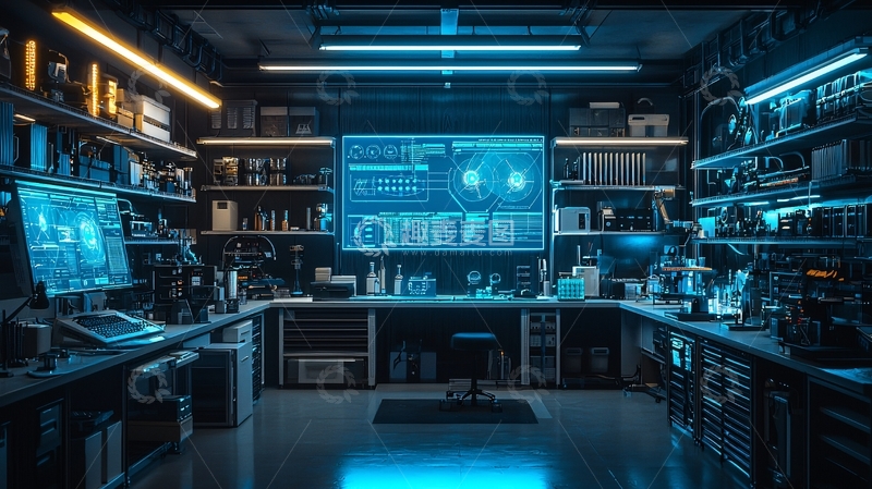 高清大图下载【趣麦麦图】科技感十足的实验室