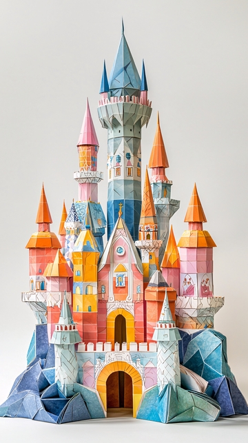 彩色纸艺城堡