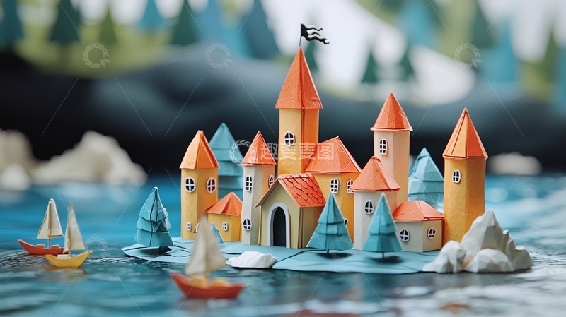高清大图下载【趣麦麦图】童话般色彩的纸艺城堡