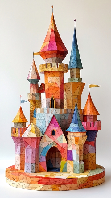 彩色拼贴城堡