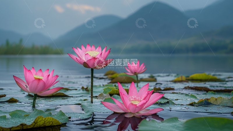 高清大图下载【趣麦麦图】粉莲湖景